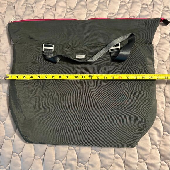 Baggallini Gray and Pink Weekender Expandable Carryall Overnight Tote Bag - Picture 5 of 14